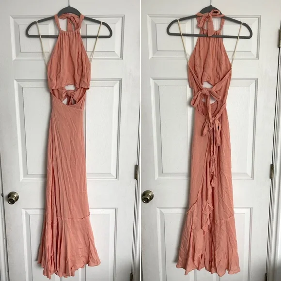 Free People Bring On The Heat Rose Wrap Maxi Dress | Small - Picture 2 of 6